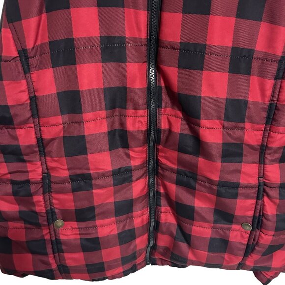 Lincoln Outfitters Reversable Puffer Vest Mens Size Large Checkered Full Zip - Picture 5 of 6